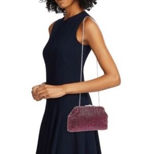 REISS ADALINE EMBELLISHED SPARKLE CLUTCH BAG, Evening Party Bags, Purple, NWT